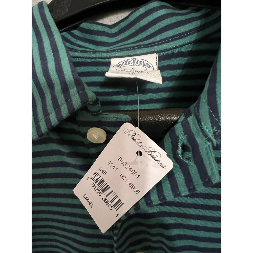 Brooks Brothers Vintage washed cotton feeder stripe polo shirt - Picture 4 of 5